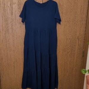 Navy Blue Tiered Dress